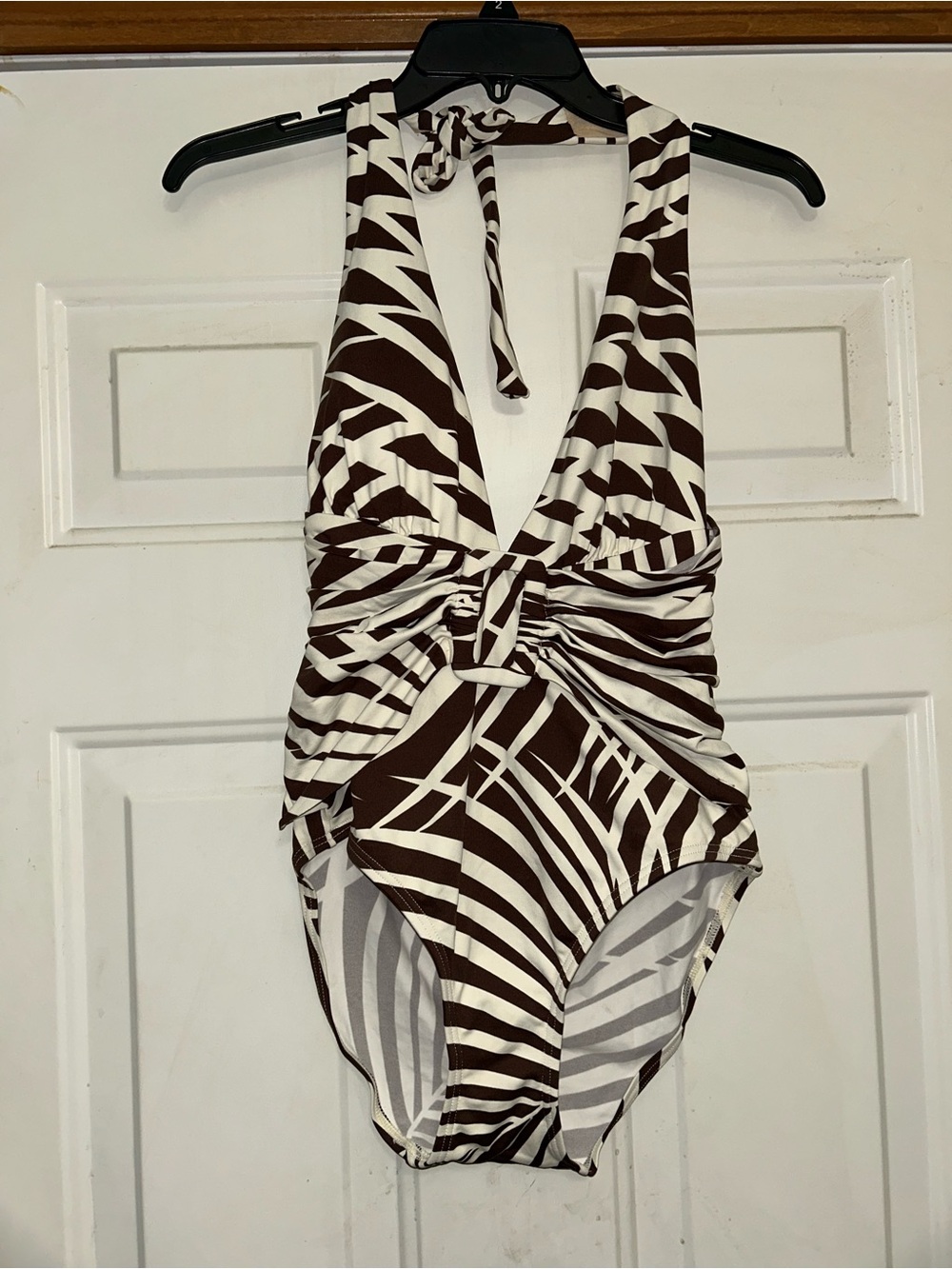Tommy Bahama Safari One-Piece Swimsuit Halter Neck Tropical Womens Size 10